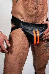 ruff GEAR Bold Leather Jockstrap Neon Orange