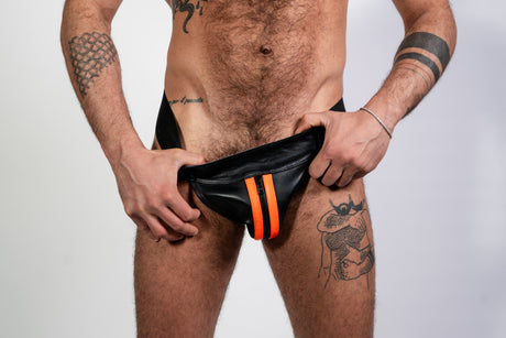 ruff GEAR Bold Leather Jockstrap Neon Orange