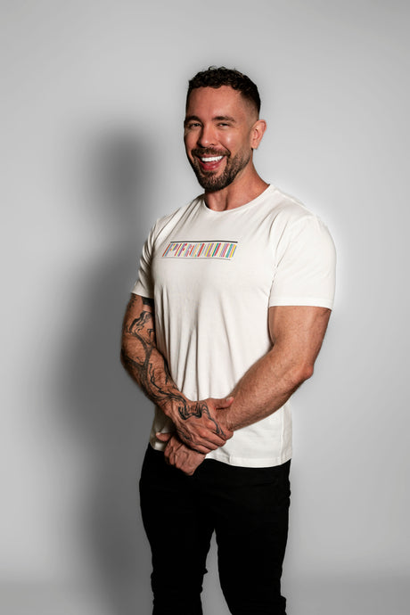 ruff GEAR Barcode Graphic T-Shirt PROUD WHITE RAINBOW