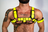 ruff GEAR Bold Leather Bulldog Harness Neon Yellow