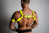 ruff GEAR Bold Leather Bulldog Harness Neon Yellow