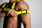 ruff GEAR Bold Leather Bicep Strap Neon Yellow