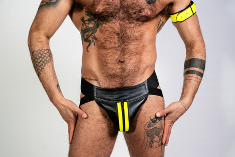 ruff GEAR Bold Leather Jockstrap Neon Yellow