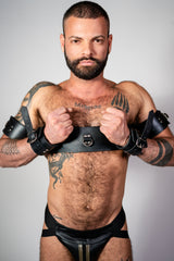 ruff GEAR Leather BOUND Arm Wrist Chest Restraint