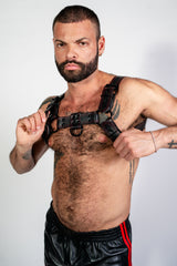 ruff GEAR RAW  Leather Bulldog Harness Black Red