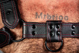 ruff GEAR RAW  Leather Bulldog Harness Black Red