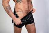 ruff GEAR Double Tone Leather Sports Shorts Black White
