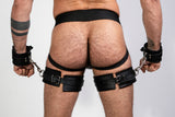 ruff GEAR Leather Deluxe Locking Thigh To Wrist Cuffs
