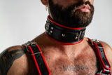 ruff GEAR Leather Padded Neck Collar Red