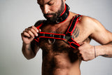 ruff GEAR Leather Padded Neck Collar Red