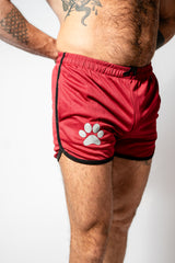 PWR Pup Mesh Paw Print Short Red Black