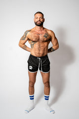 PWR Pup Mesh Paw Print Short Black White