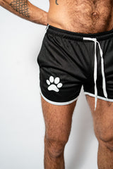 PWR Pup Mesh Paw Print Short Black White