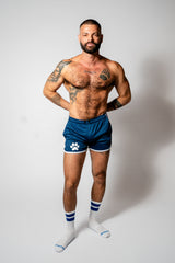 PWR Pup Mesh Paw Print Short Navy White