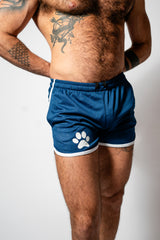 PWR Pup Mesh Paw Print Short Navy White