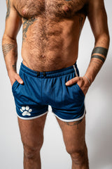 PWR Pup Mesh Paw Print Short Navy White