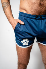 PWR Pup Mesh Paw Print Short Navy White