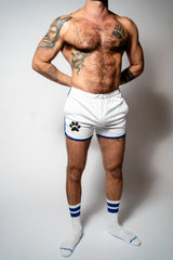 PWR Pup Mesh Paw Print Short White Blue