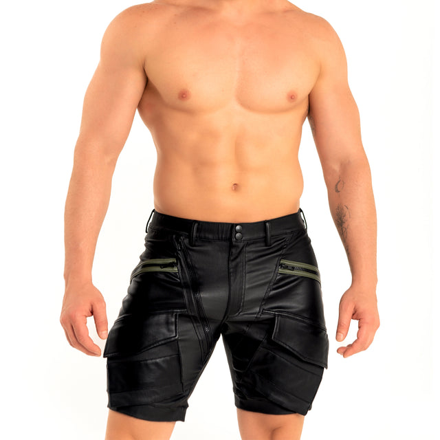 Dale Mas Industrial Cargo Short Zipper Black Military Green