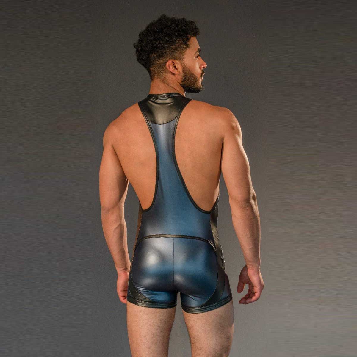 Dale Mas Rebel Wrestler Singlet Blue Black
