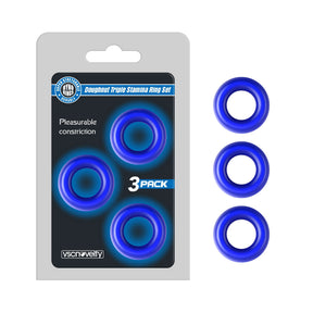 Donut Triple Cock Ring Set Blue