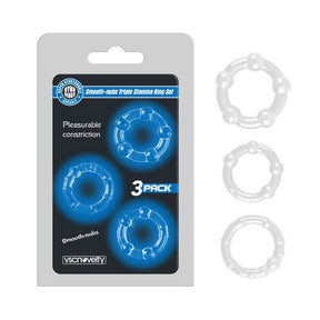 Donut Triple Stamina Cock Ring Set Clear