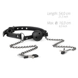 EasyToys Fetish Open Ball Gag with Nipple Clamps