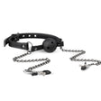 EasyToys Fetish Open Ball Gag with Nipple Clamps