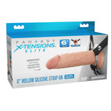 Fantasy X Tensions Elite Dual Density Silicone Hollow Strap On 6 Inch Light
