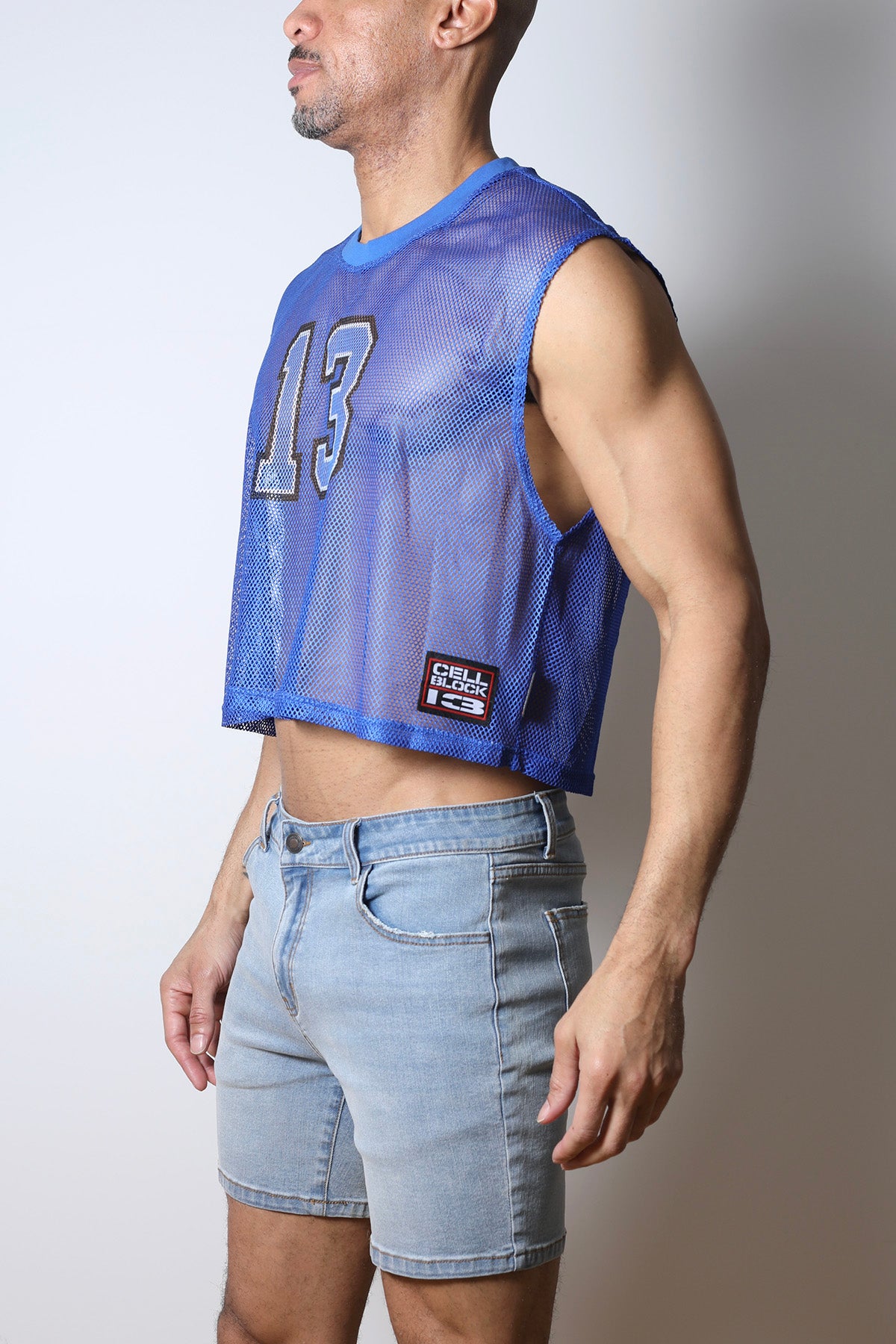 Cellblock 13 Field Goal 13 Mesh Muscle T-Shirt Blue