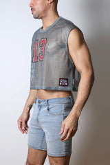 Cellblock 13 Field Goal 13 Mesh Muscle T-Shirt Grey