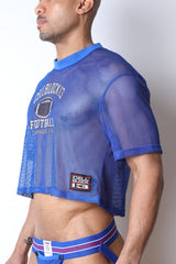 Cellblock 13 Field Goal Football Mesh T-Shirt Blue