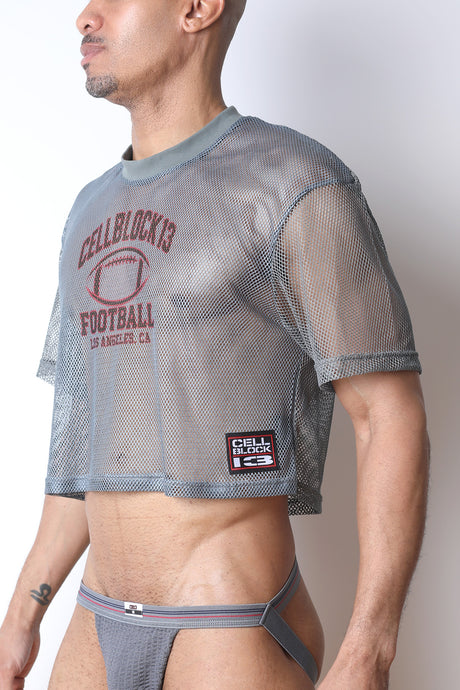 Cellblock 13 Field Goal Football Mesh T-Shirt Grey