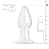 Glido Glass Butt Plug Clear 3.9 Inch