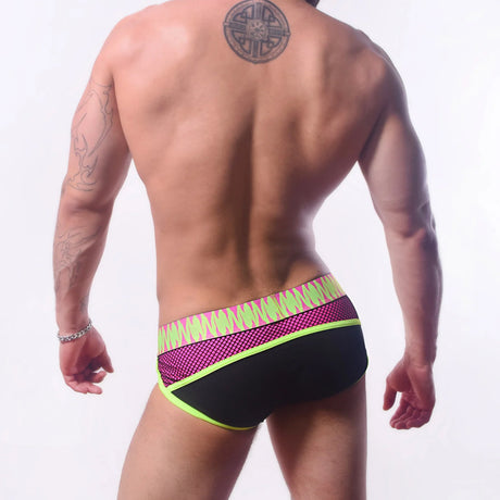 Asstricks Rough House Brief Neon Pink Green