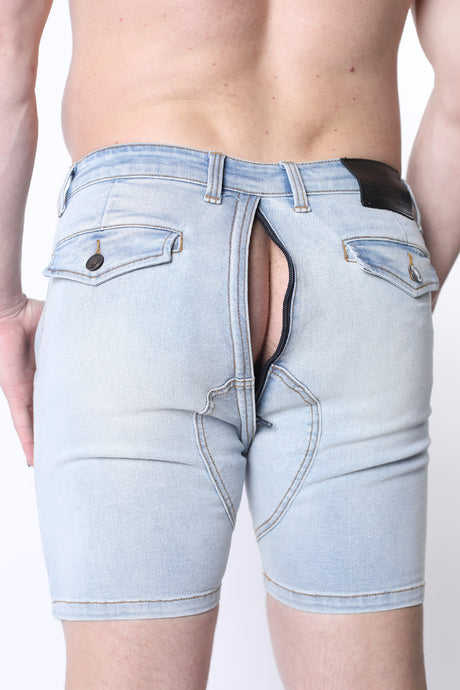 Cellblock 13 Full Court Denim Zipper Short Light Blue