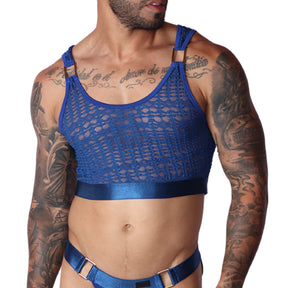 Gigo Illusion Crop Top Blue