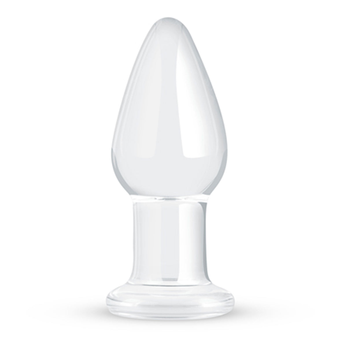 Glido Glass Butt Plug Clear 3.9 Inch