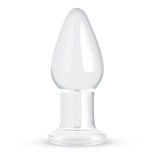 Glido Glass Butt Plug Clear 3.9 Inch
