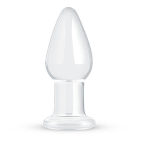 Glido Glass Butt Plug Clear 3.9 Inch