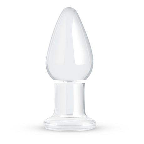Glido Glass Butt Plug Clear 3.9 Inch