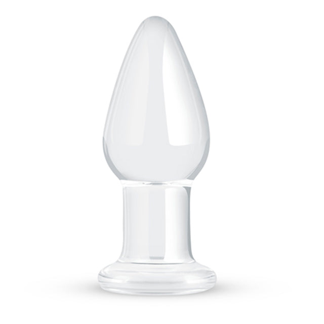 Glido Glass Butt Plug Clear 3.9 Inch