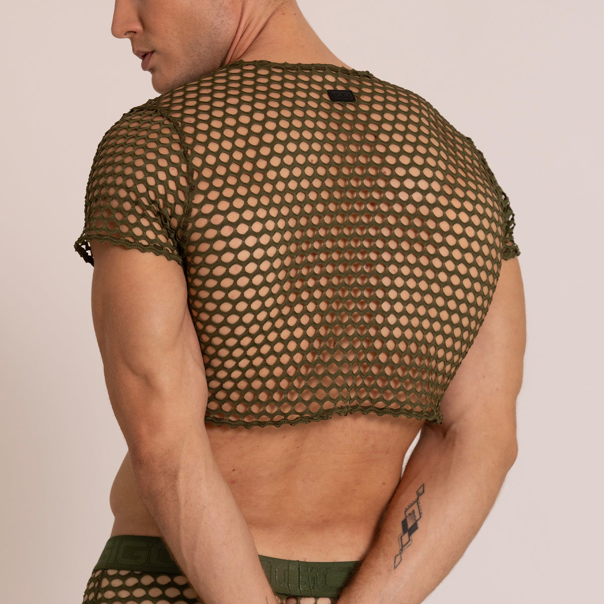 Gigo Hole Crop Top Army