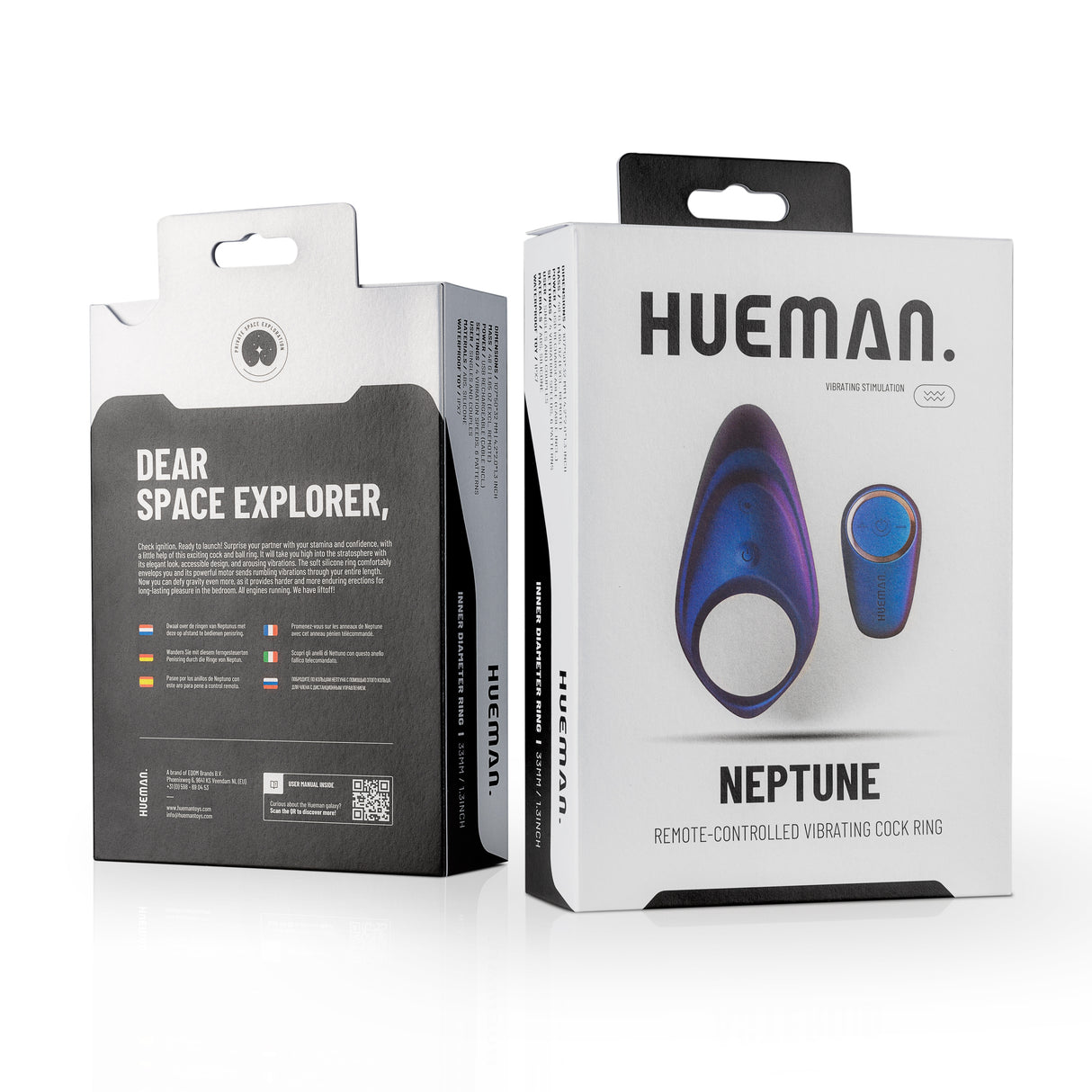 Hueman Neptune Vibrating Cock Ring with Remote