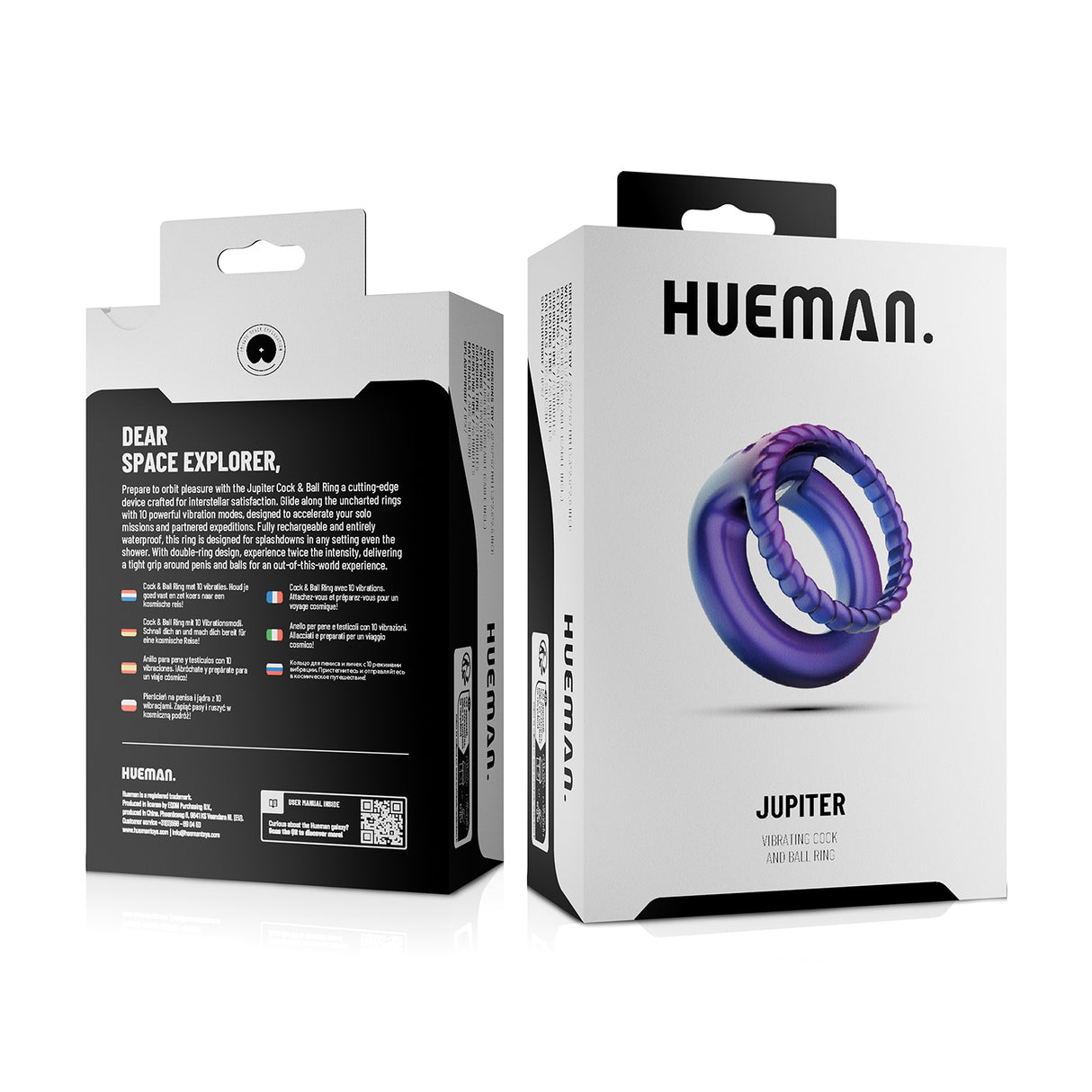 Hueman Double Vibrating Cock & Ball Ring