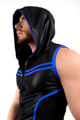 ROK Kinky Hoody Vest Black Blue