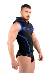 ROK Kinky Hoody Vest Black Blue
