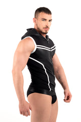 ROK Kinky Hoody Vest Black White
