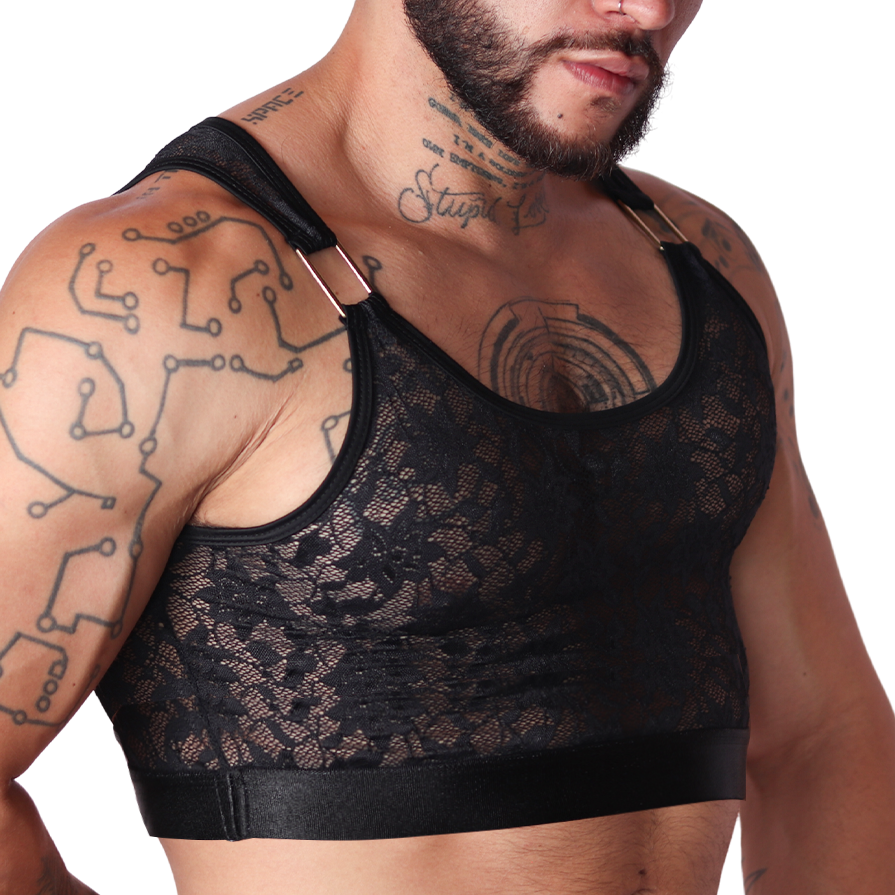 Gigo Illusion Crop Top Black