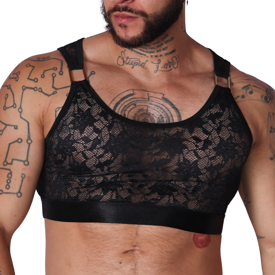 Gigo Illusion Crop Top Black